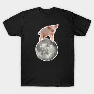 Moonwalking Pig on the Moon T-Shirt
